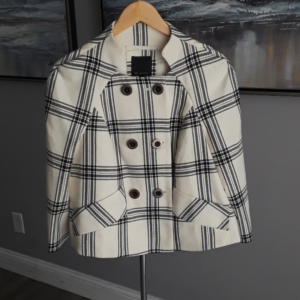 Express, Black White Stripped Jacket